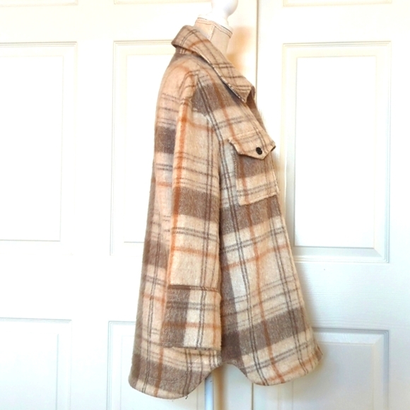 Mango Women's Beige Brown Checked Tailored Jacket - Picture 5 of 12